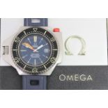 VINTAGE OMEGA SEAMASTER PLOPROF ST 166.077 WITH BOX AND OMEGA ARCHIVES, circular blue dial with