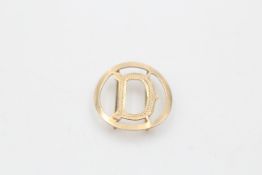 9ct gold antique d initial gold slider (0.6g)