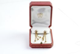 Cartier 18ct gold Tassel Earrings, bombe set tops, estimated total diamond weight 0.90ct, clarity