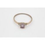 9ct gold amethyst solitaire ring (0.9g)