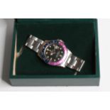 VINTAGE ROLEX 1675 GMT-MASTER ‘Fuchsia’ CIRCA 1967 WITH BOX,  black matte with patina hour markers