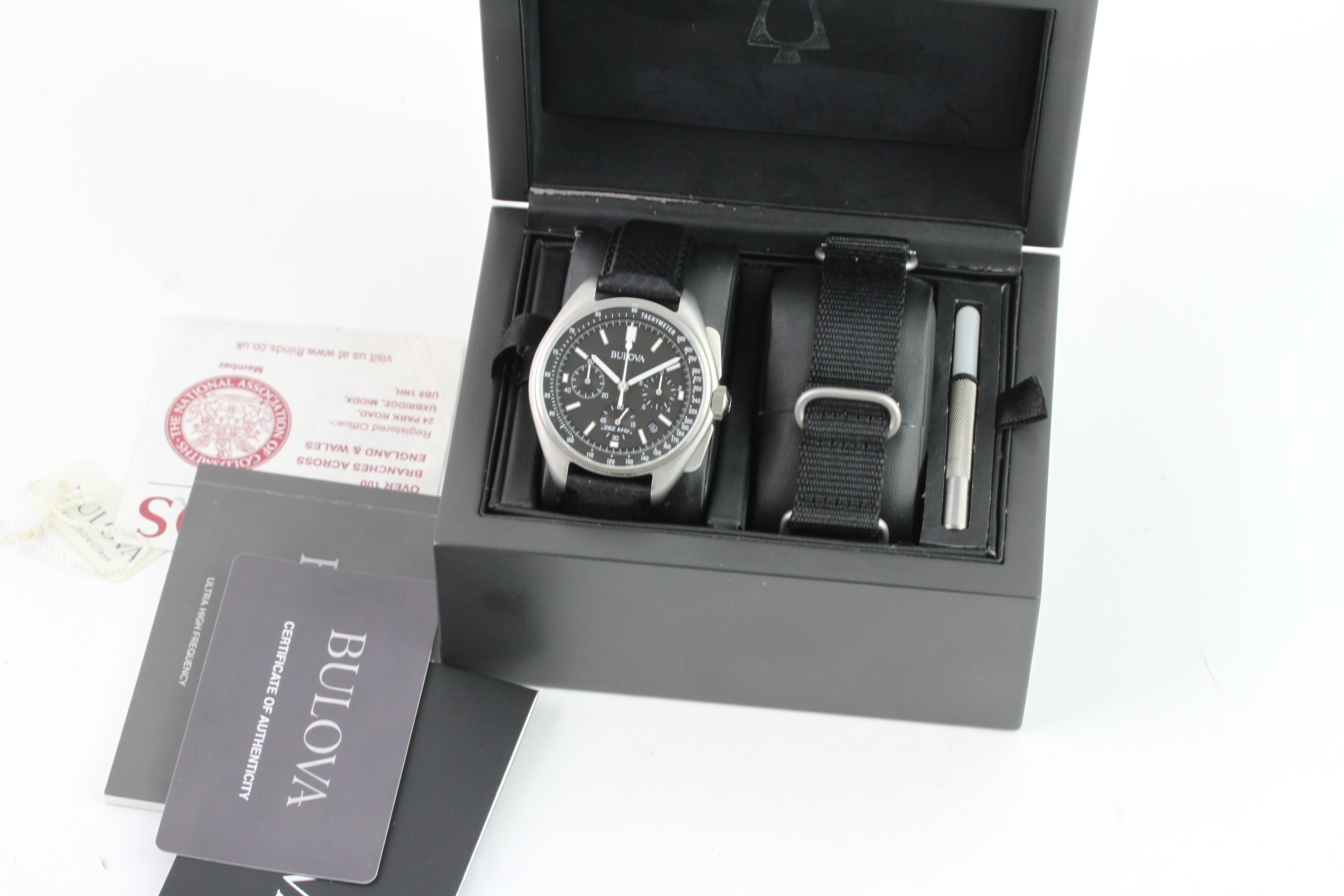 BULOVA LUNAR PILOT APOLLO 15 BOX AND PAPERS 2018