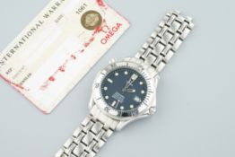 OMEGA SEAMASTER 300 AUTOMATIC WRISTWATCH W/ BOX & GUARANTEE CARD REF. 2532.80.00, circular wave dial