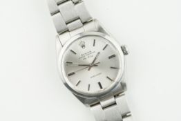 ROLEX OYSTER PERPETUAL AIR-KING PRECISION REF. 5500 CIRCA 1988, circular silver dial with applied