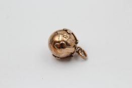 9ct gold & silver masonic orb pendant (3.7g)