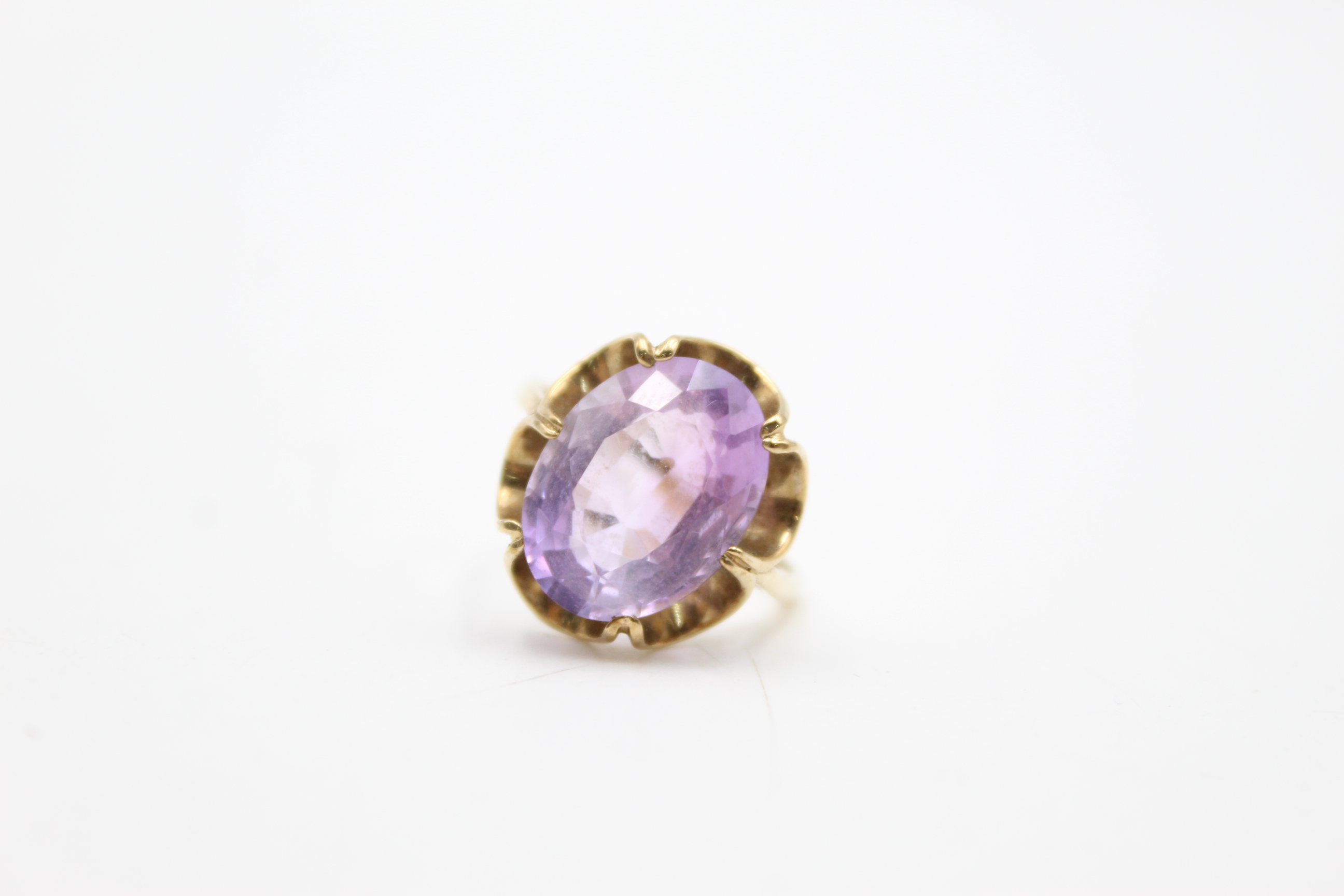 9ct gold amethyst dress ring (5.1g) - Image 2 of 7