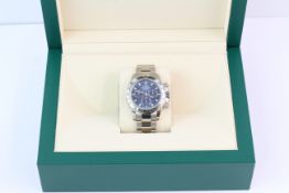 18CT ROLEX DAYTONA BLUE DIAL REFERENCE 116509 BOX AND PAPERS 2019