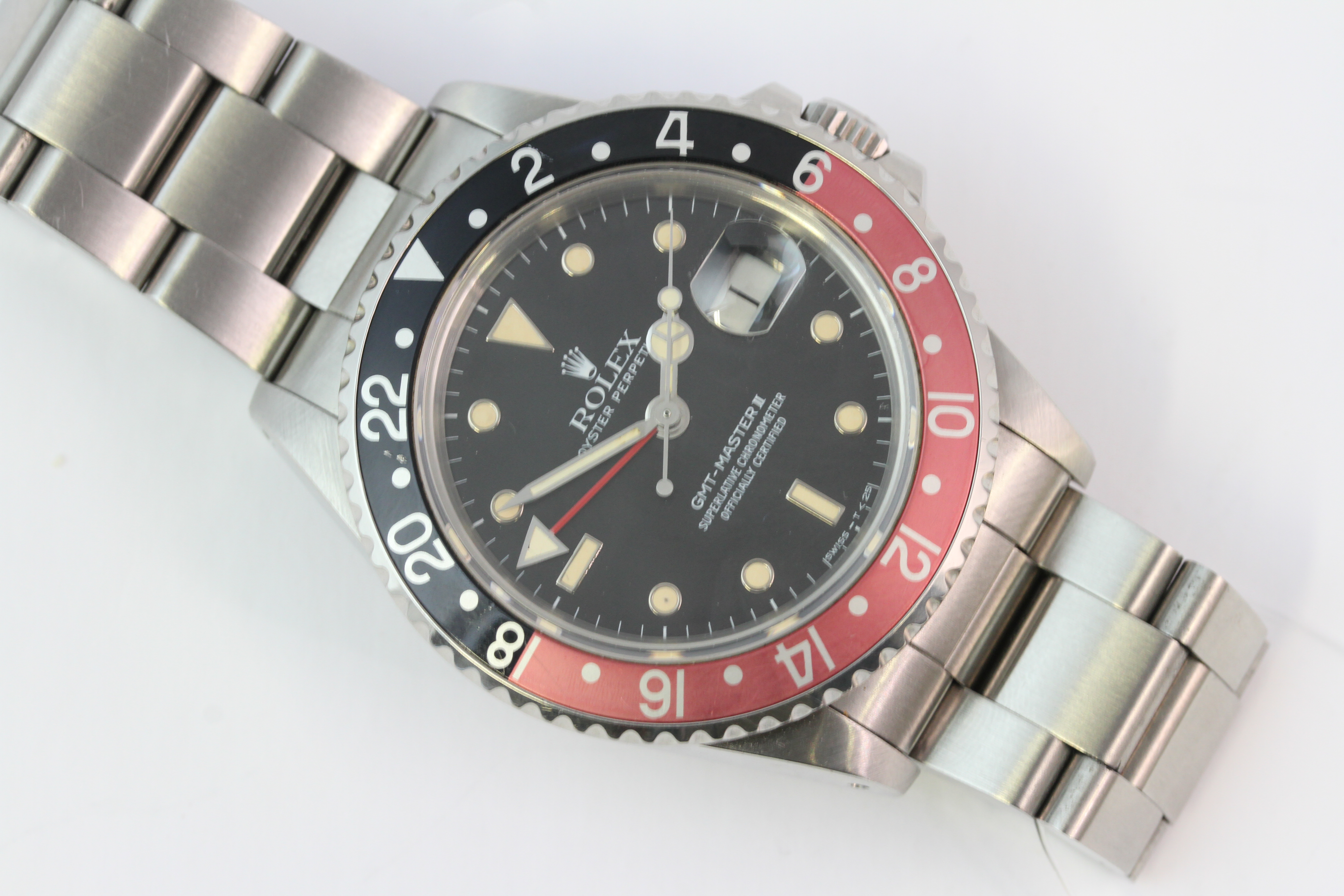 RARE ROLEX GMT MASTER II 'FAT LADY' NON DATE DIAL REFERENCE 16760 CIRCA 1984