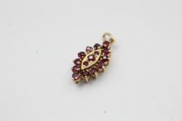 10ct gold ruby multistone pendant (1.6g)