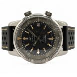 GENTLEMAN'S RARE ENICAR SHERPA SUPER-DIVE, 2342, CIRCA. 1967, 40MM CASE, circular black patina'd