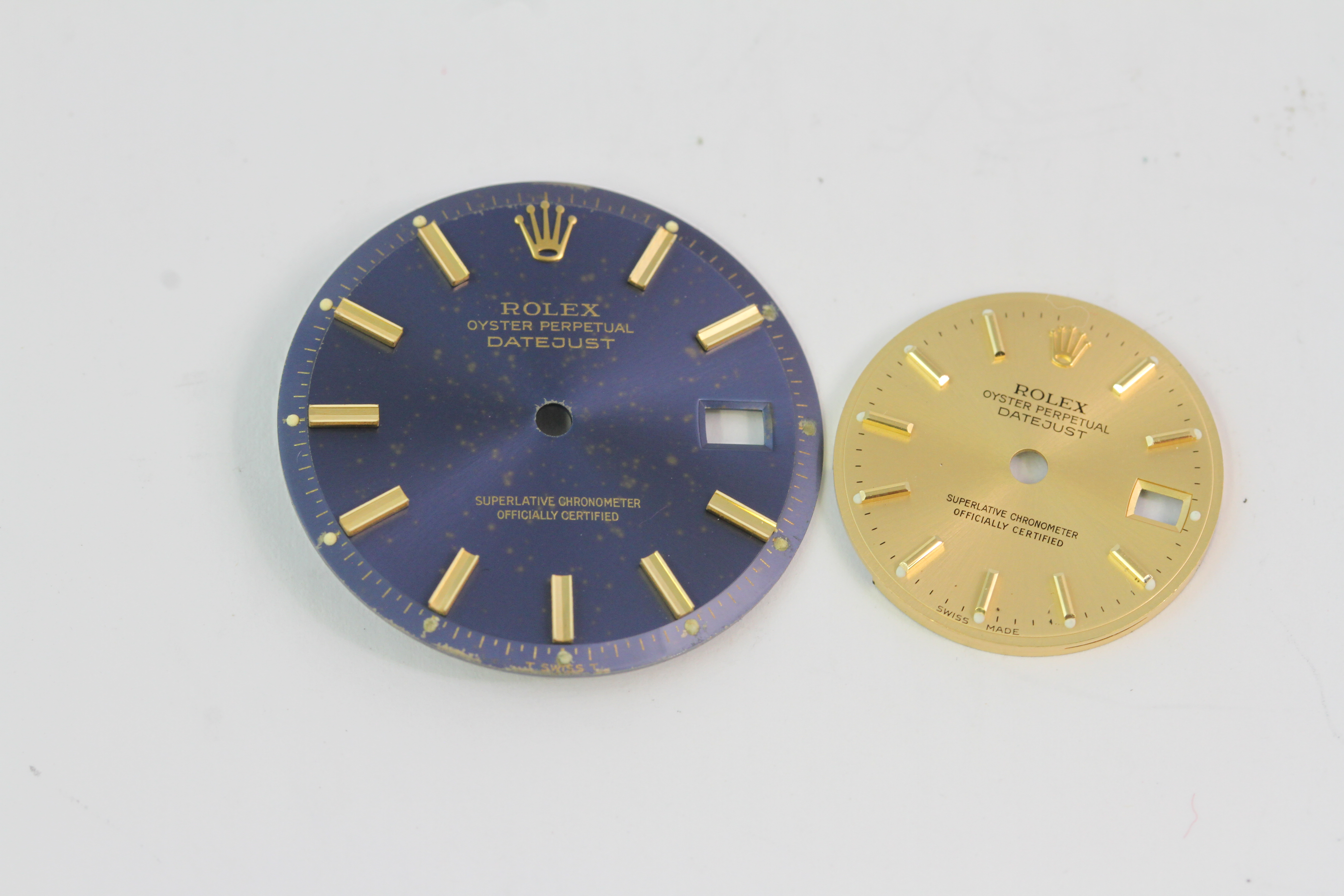 ROLEX SUNBURST BLUE DIAL FOR DATEJUST WITH LADIES DATEJUST CHAMPAGNE DIAL