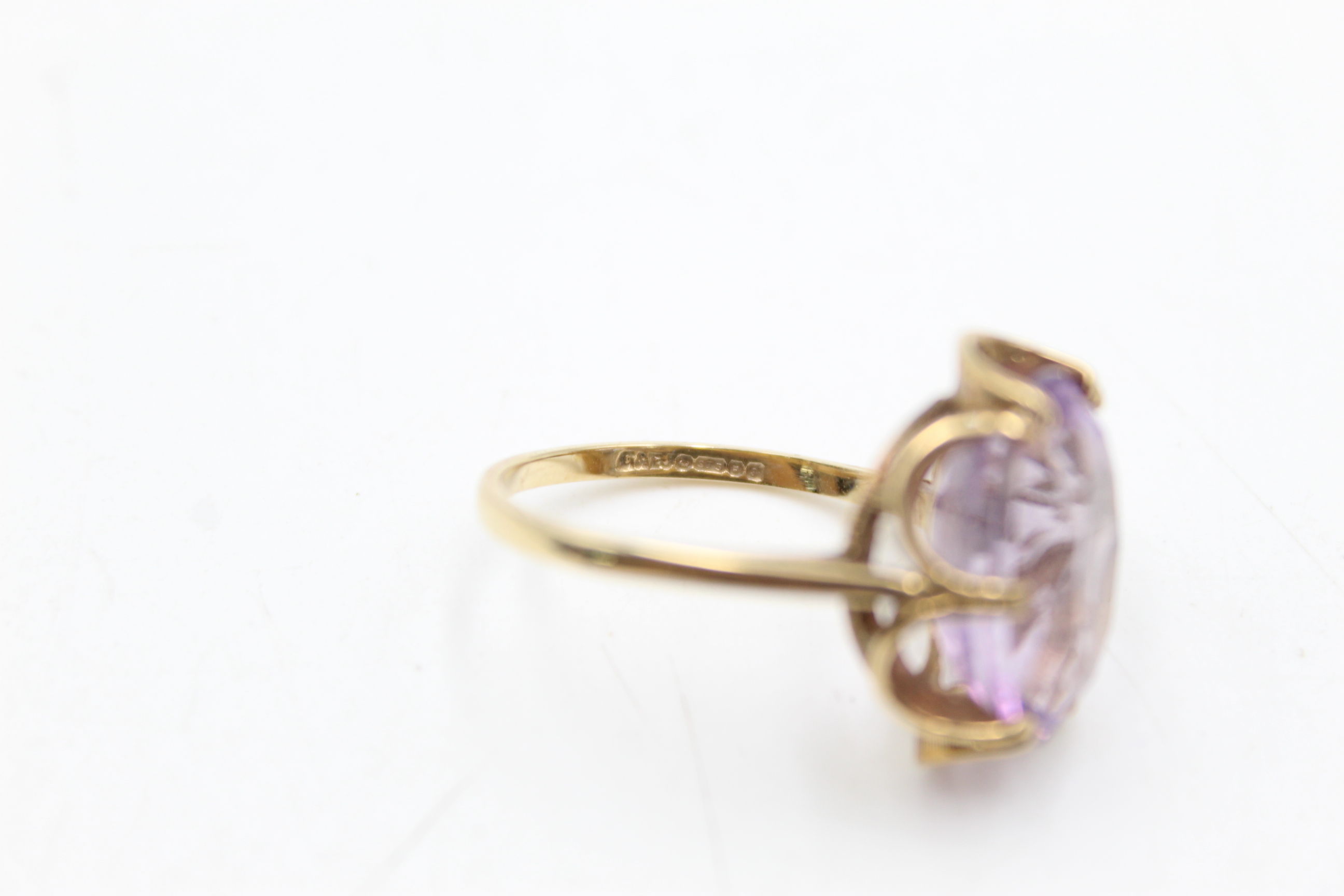 9ct gold amethyst dress ring (5.1g) - Image 5 of 7