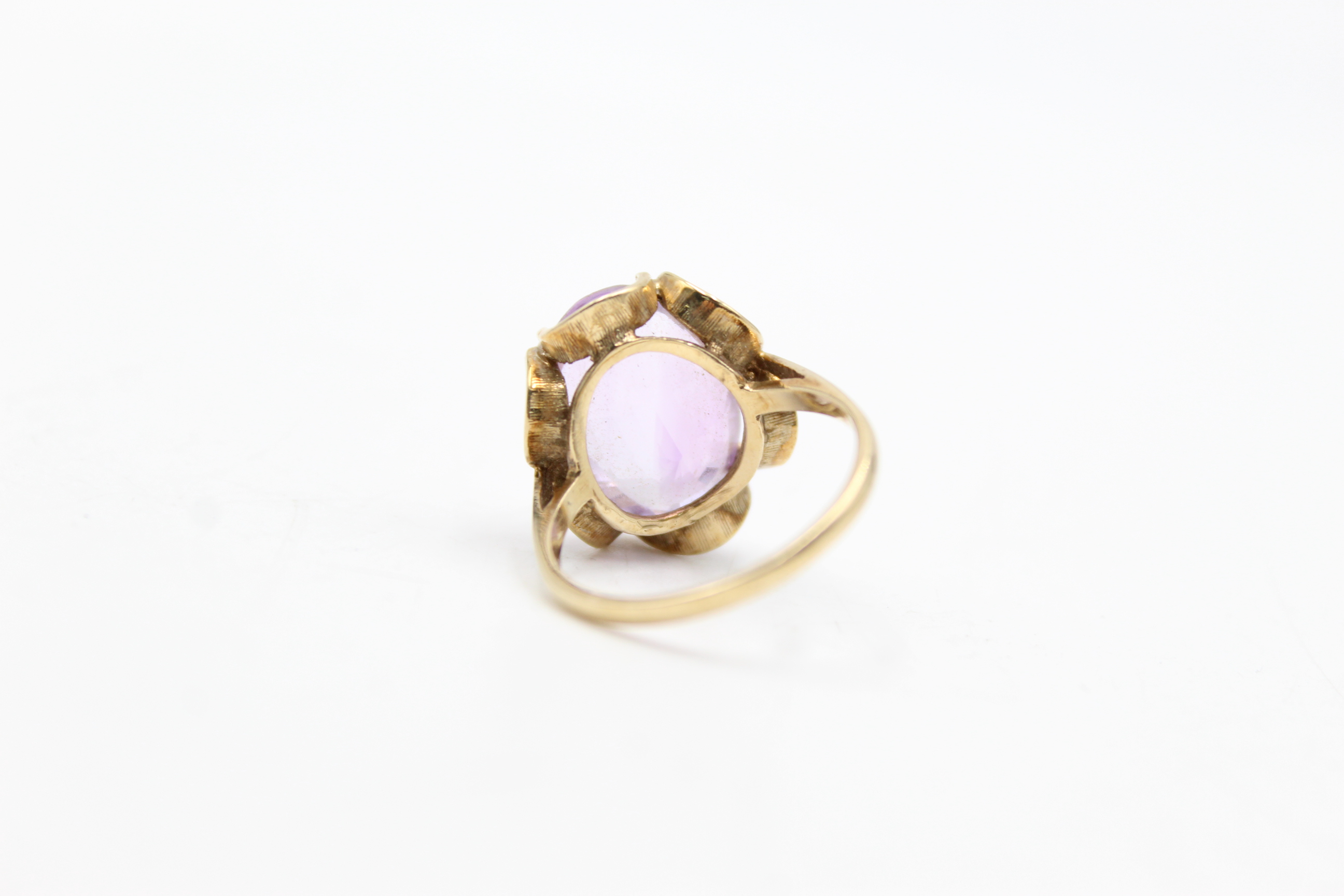 9ct gold amethyst dress ring (5.1g) - Image 7 of 7