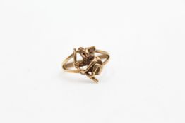 9ct gold koala bear ring (2.2g)