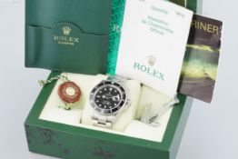 ROLEX OYSTER PERPETUAL DATE SUBMARINER W/ BOX & GUARANTEE REF. 16610 CIRCA 2004, circular black dial