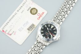 OMEGA SEAMASTER 300 GMT 50TH ANNIVERSARY AUTOMATIC WRISTWATCH W/ BOX & GUARANTEE CARD REF. 2534.50.