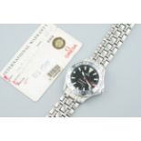 OMEGA SEAMASTER 300 GMT 50TH ANNIVERSARY AUTOMATIC WRISTWATCH W/ BOX & GUARANTEE CARD REF. 2534.50.