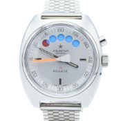 1970S AQUASTAR REGATE YACHTING WATCH WITH 10 MINUTE COUNTDOWN LEMANIA CAL. 1345 IN STAINLESS STEEL