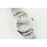 ROLEX OYSTER PERPETUAL AIR-KING SUPER PRECISION REF. 5500 CIRCA 1963, circular silver dial with hour