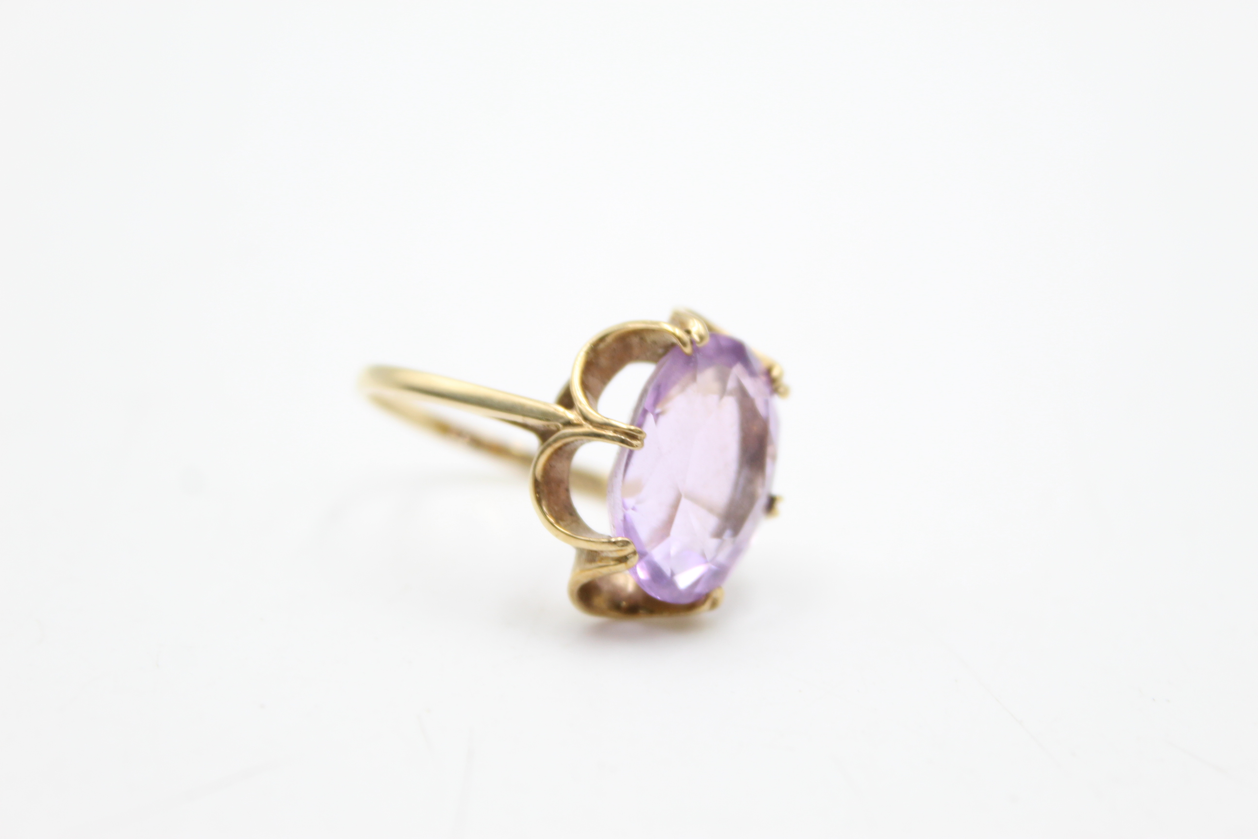 9ct gold amethyst dress ring (5.1g) - Image 4 of 7