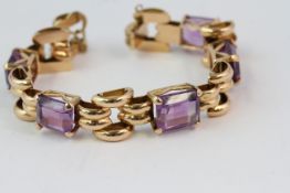 18YG Amethyst and gold bracelet (5 Amy)