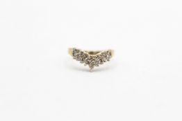 9ct gold diamond wishbone ring (2.1g)