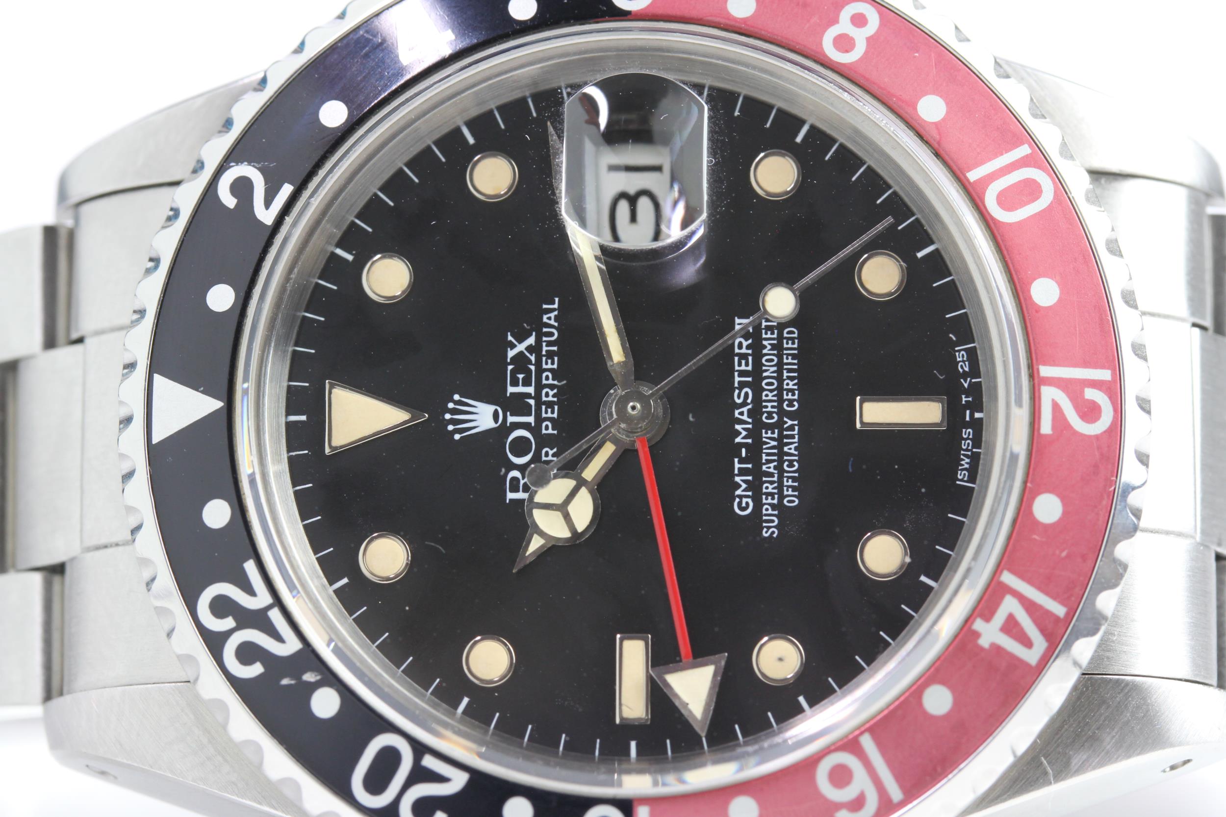 RARE ROLEX GMT MASTER II 'FAT LADY' NON DATE DIAL REFERENCE 16760 CIRCA 1984 - Image 6 of 11