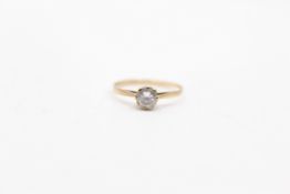 9ct gold clear gemstone solitaire ring (1.1g)