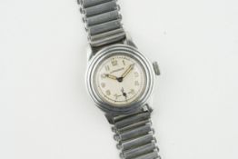 RARE GENTLEMENS LONGINES STEPPED WRISTWATCH CIRCA 1937, circular off white dial with arabic