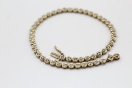 9ct gold diamond tennis bracelet (6g)