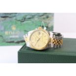 ROLEX DATEJUST STEEL AND GOLD 16013 WITH BOX CIRCA 1986