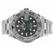 GENTLEMAN'S UNWORN ROLEX YACHT MASTER 37 RHODIUM, 268622, JUNE 2021 BOX & PAPERS, 37MM CASE,