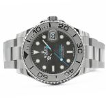 GENTLEMAN'S UNWORN ROLEX YACHT MASTER 37 RHODIUM, 268622, JUNE 2021 BOX & PAPERS, 37MM CASE,