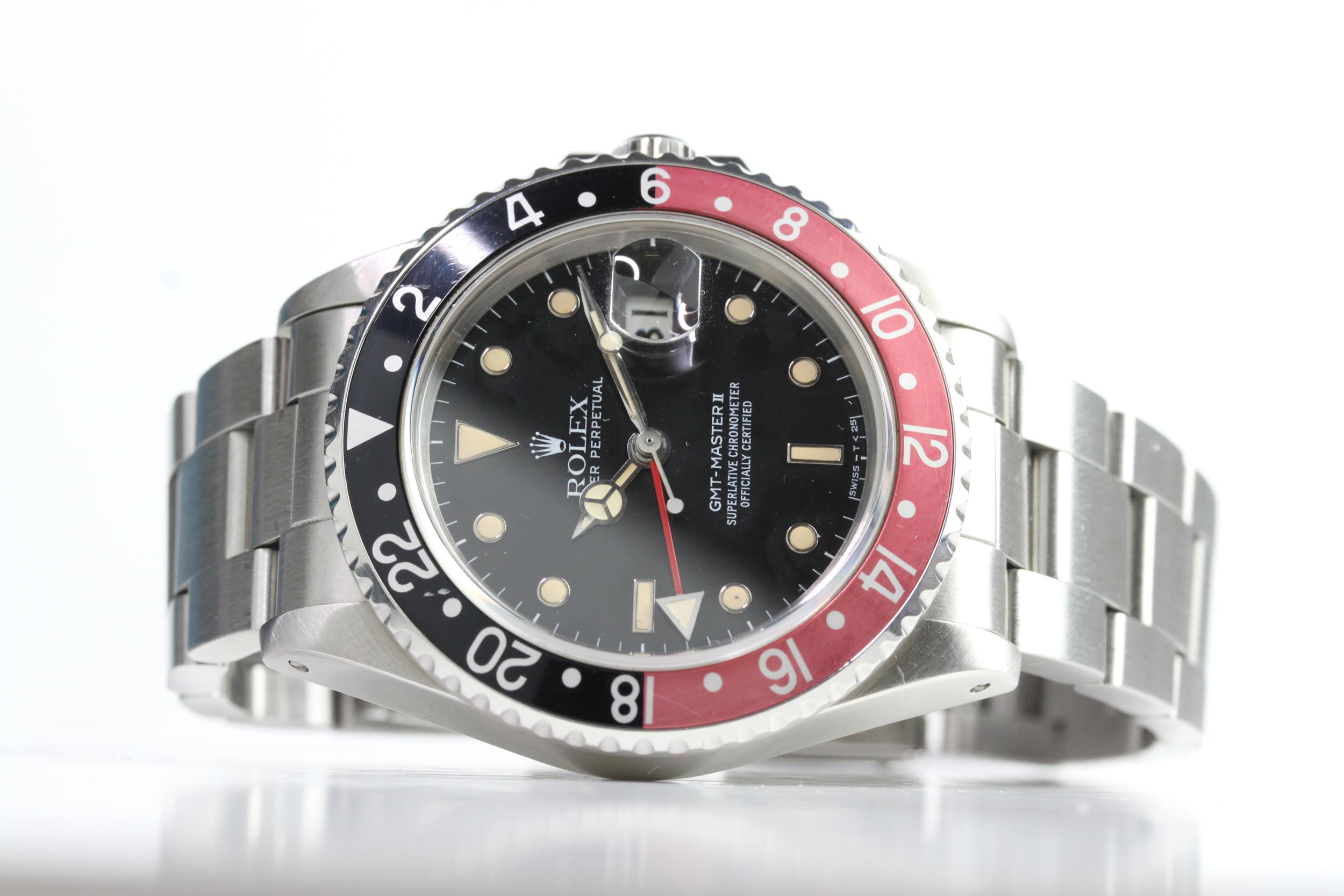 RARE ROLEX GMT MASTER II 'FAT LADY' NON DATE DIAL REFERENCE 16760 CIRCA 1984 - Image 3 of 11