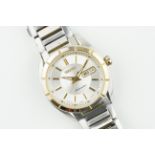 SEIKO AUTOMATIC DAY DATE WRISTWATCH REF. 4R36-OOAO, circular silver dial with hour markers and