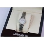 LADIES LONGINES MOTHER OF PEARL DIAMONDS WITH BOX AND PAPERS 2010