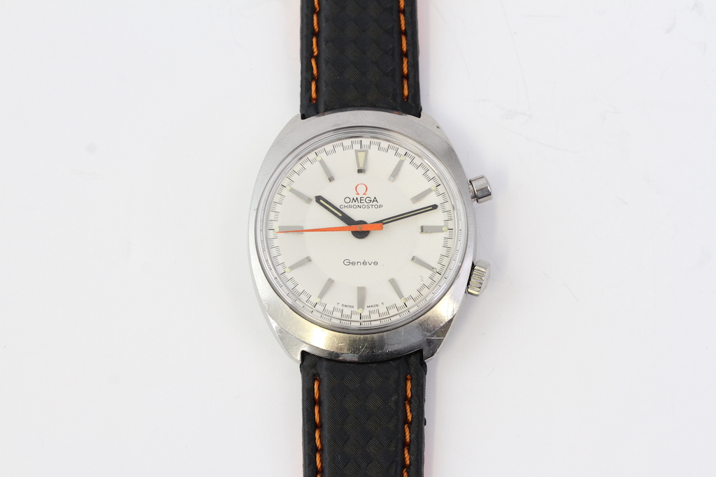 RARE VINTAGE OMEGA CHRONOSTOP WHITE DIAL REFERENCE 145.009 CIRCA 1968 - Image 3 of 12