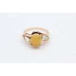 9ct rose gold opal & prasiolite ring (2.9g)