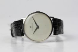 VINTAGE 18CT VACHERON & CONSTANTIN PATRIMONY REFERENCE 7811, brushed silver coloured dial, 33mm 18ct