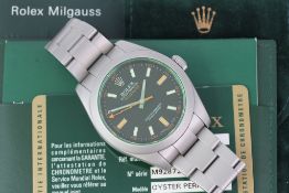 ROLEX MILGAUSS CUSTOMISED MATTE CASE REFERENCE 116400GV WITH PAPERS 2008