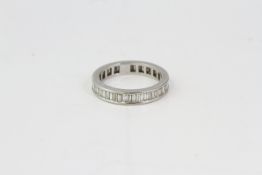 Diamond full eternity ring. set in hallmarked platinum,, estimated diamond weight 1.00ct
