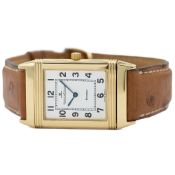 JAEGER-LECOULTRE REVERSO 18CT GOLD MEDIUM SIZE 250.1.86 CIRCA 1998 BOX & PAPERS