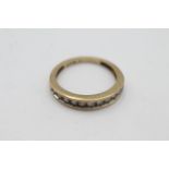 9ct gold diamond half eternity ring (2.1g)