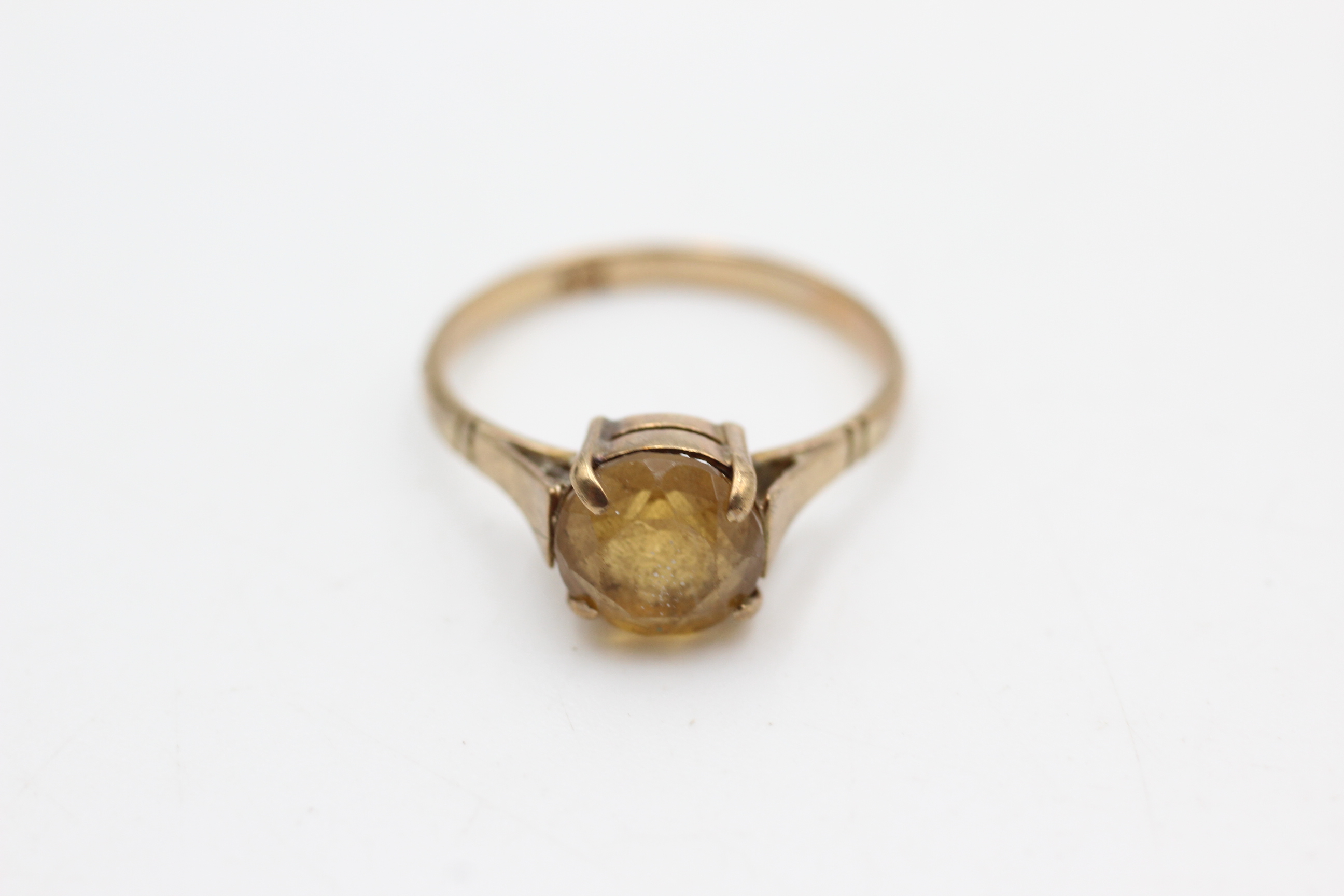 9ct gold citrine solitaire ring (2.2g)