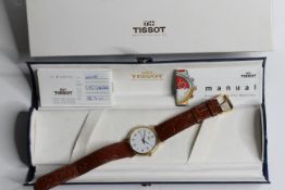 18CT TISSOT DRESS WATCH WITH BOX AND PAPERS