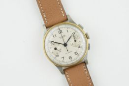 UNIVERSAL GENEVE UNI COMPAX BI METAL CHRONOGRAPH, circular twin register dial with hour markers