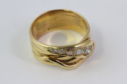 Yellow gold coiled snake ring
