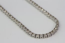 White gold half diamond necklace