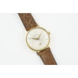 GARRARD 9CT GOLD WRISTWATCH, circular silver dial with stick hour markers and hands, 32mm 9ct gold