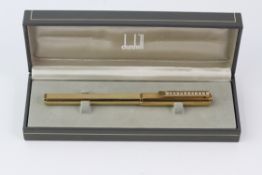 DUNHILL DIAMOND TOP AND PASTE 925 GILT PEN WITH BOX
